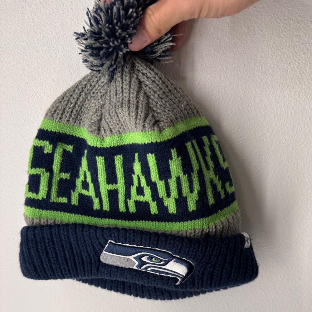 Seattle Seahawks Gray and Blue Knit Beanie